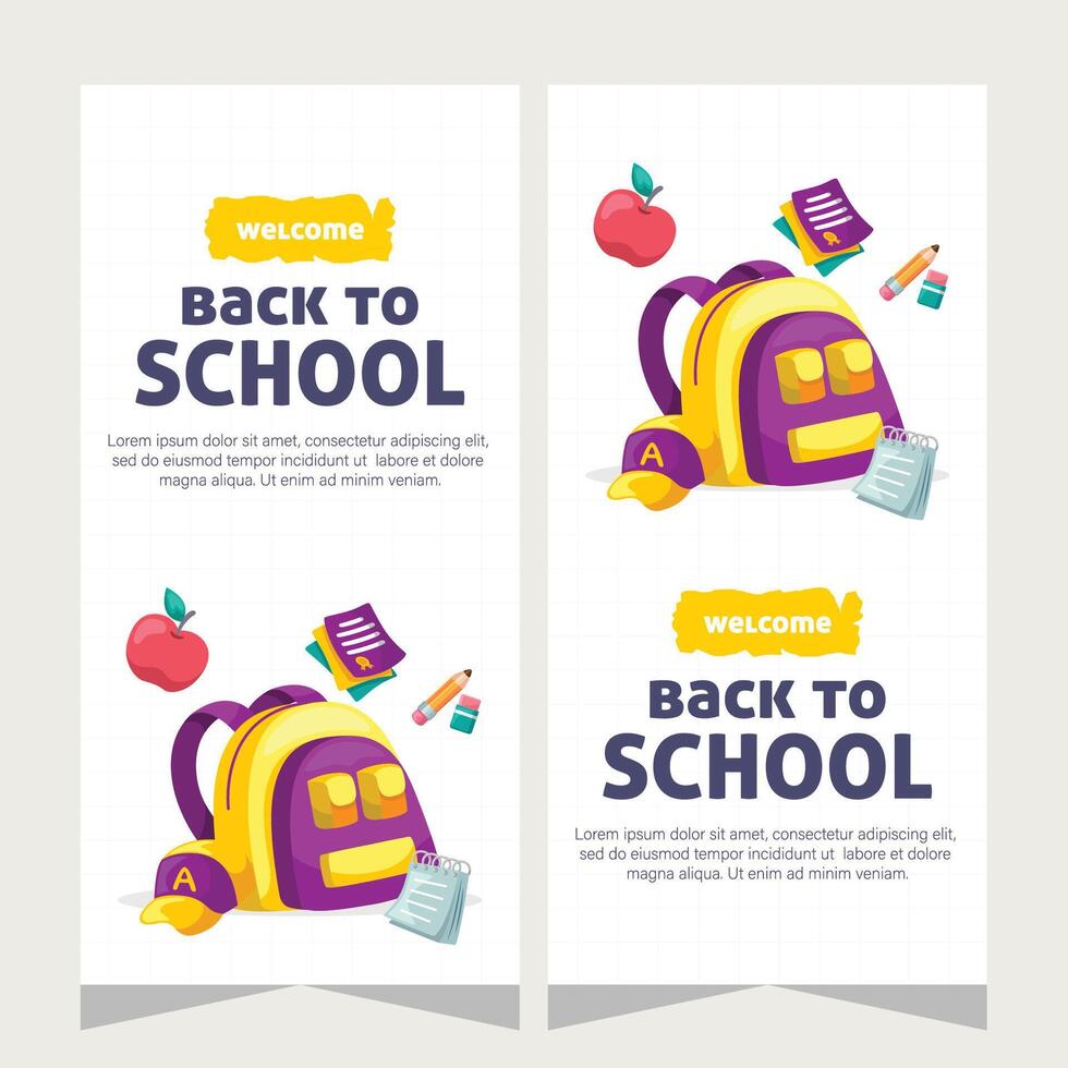 Education social media stories design template vector