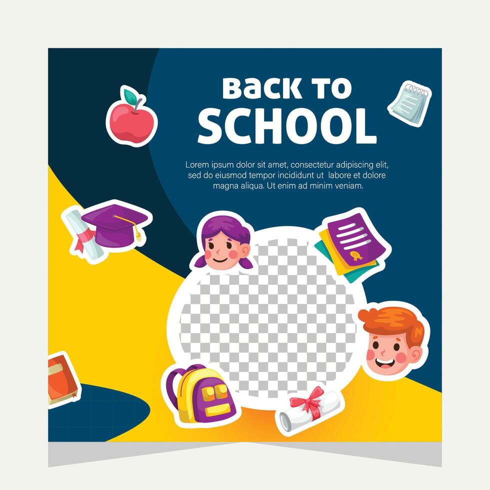 Social media post template design about education vector