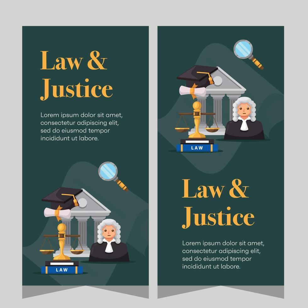 Vertical law firm banner design. Premium banner template vector