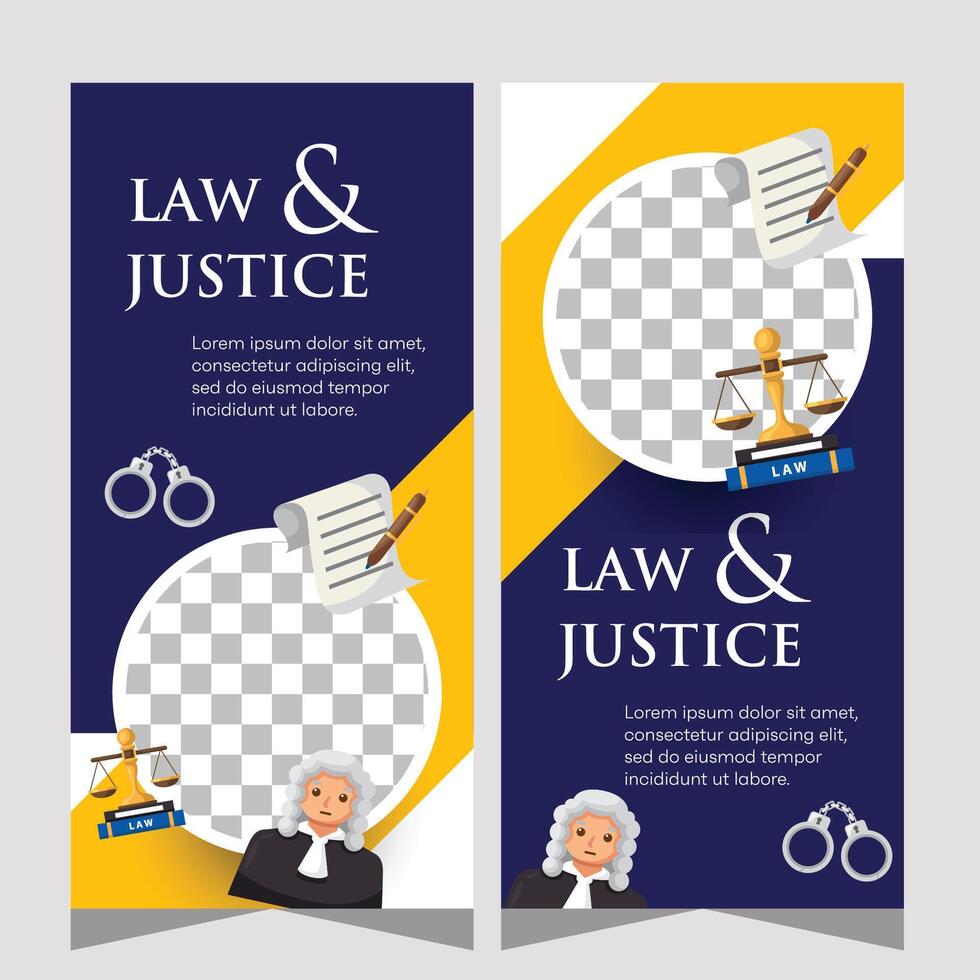 Law firm vertical banner design. Premium banner template vector