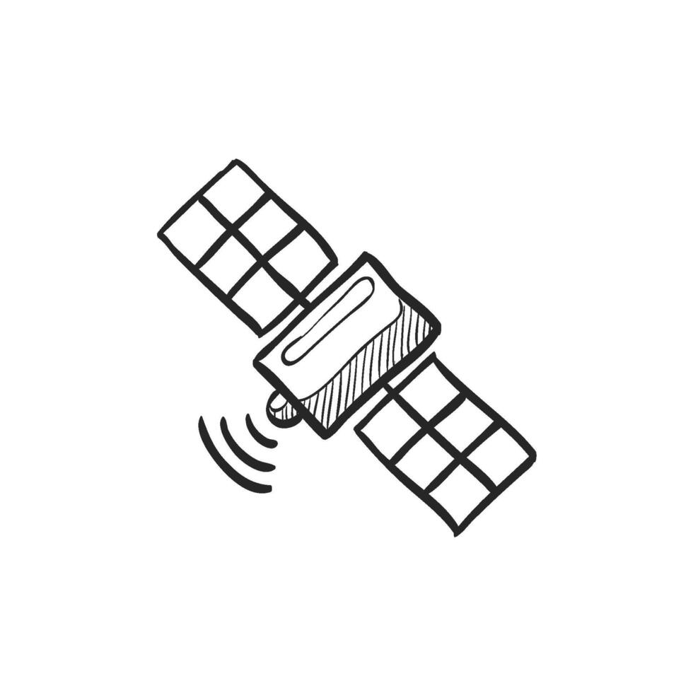 Hand drawn sketch icon satellite receiver vector