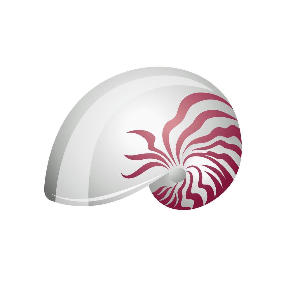 nautilo icono en color. mar criatura molusco vector