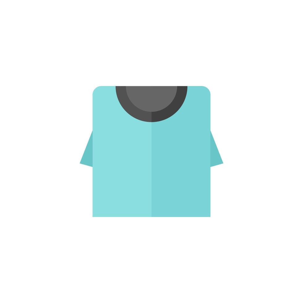 Folded shirt icon in flat color style. Laundry cleaning fragrance flower vector