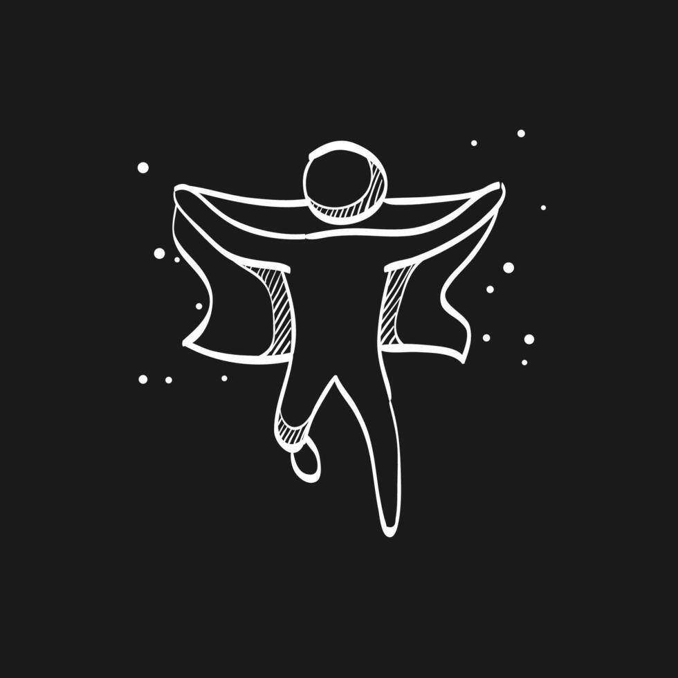 Wining sprinter doodle sketch illustration vector