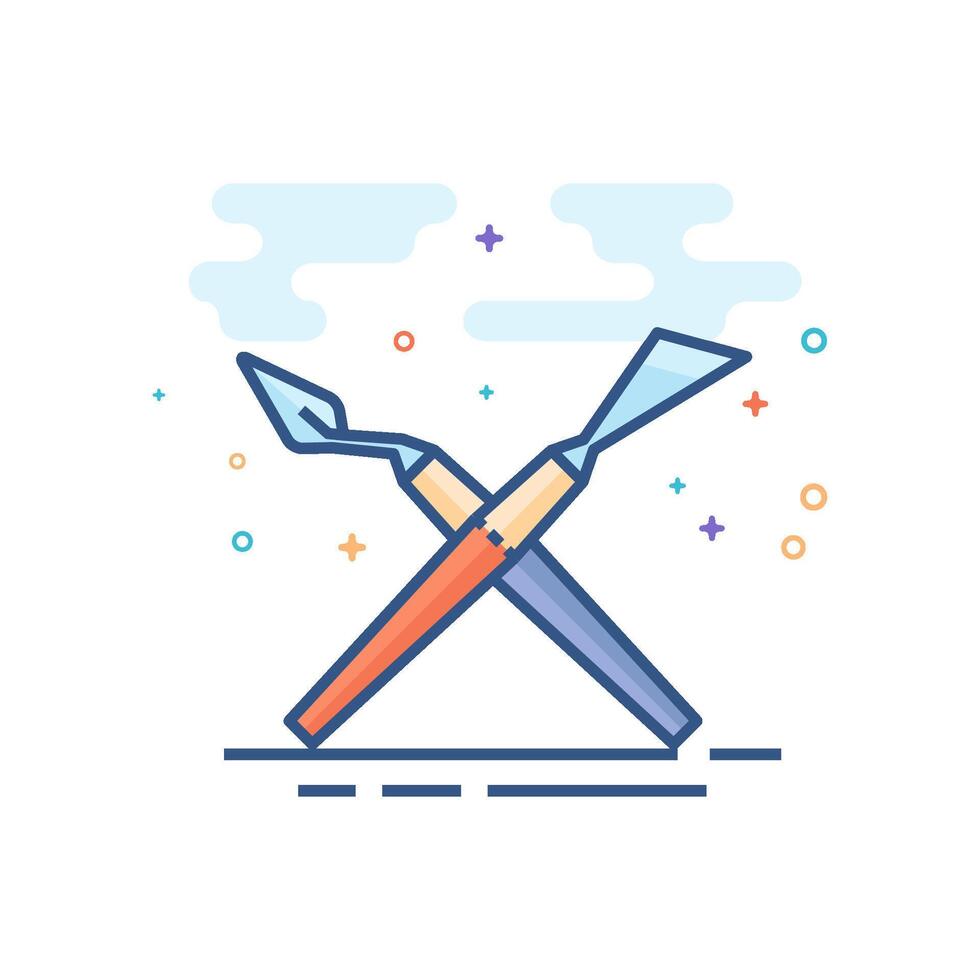 Painting spatula icon flat color style vector illustration