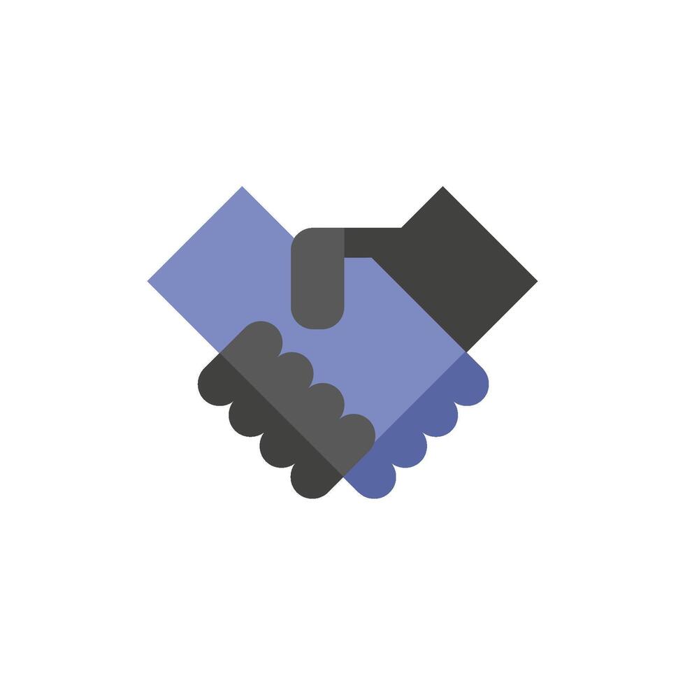 Handshake icon in flat color style. Business people agreement vector