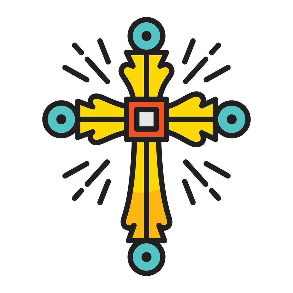 Cross icon with concept day of death. Vector design