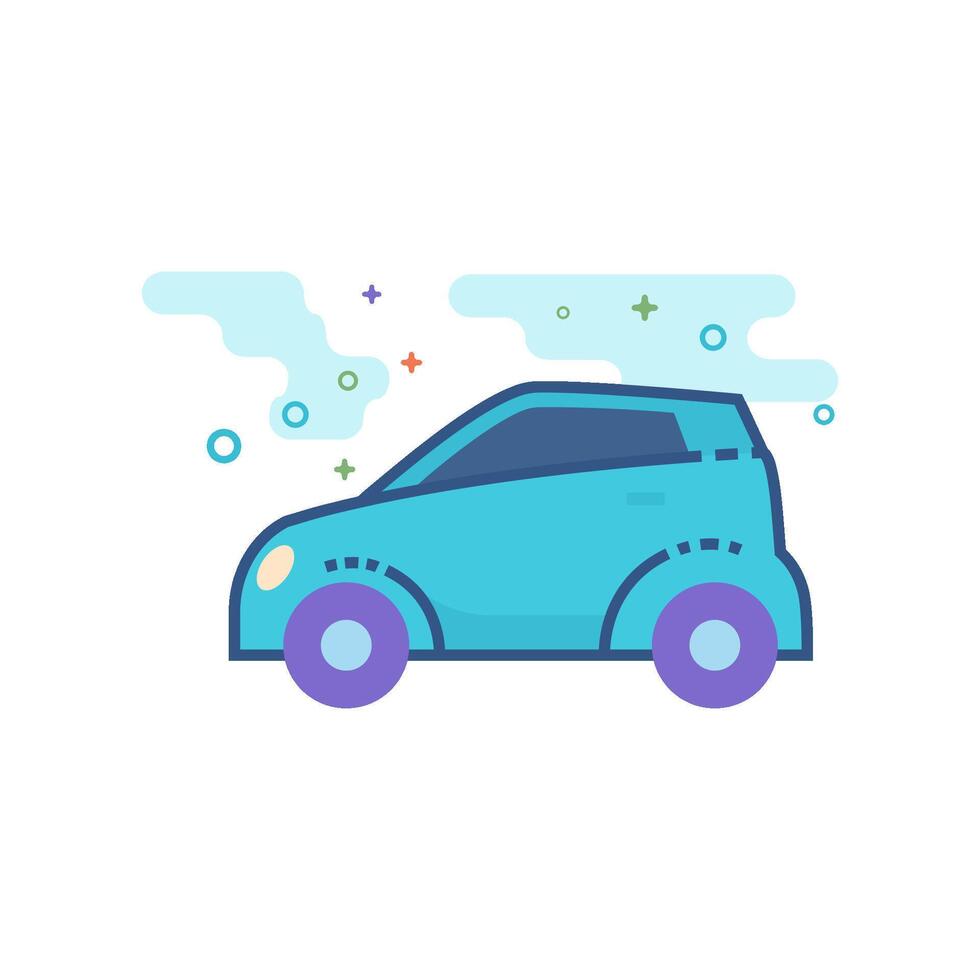 Green car icon flat color style vector illustration