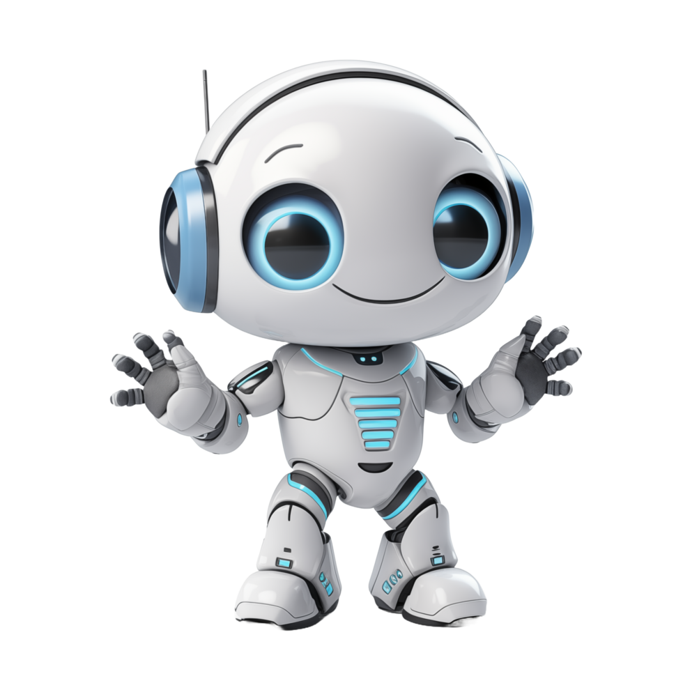 AI generated Cute robot kids with isolated transparant background png