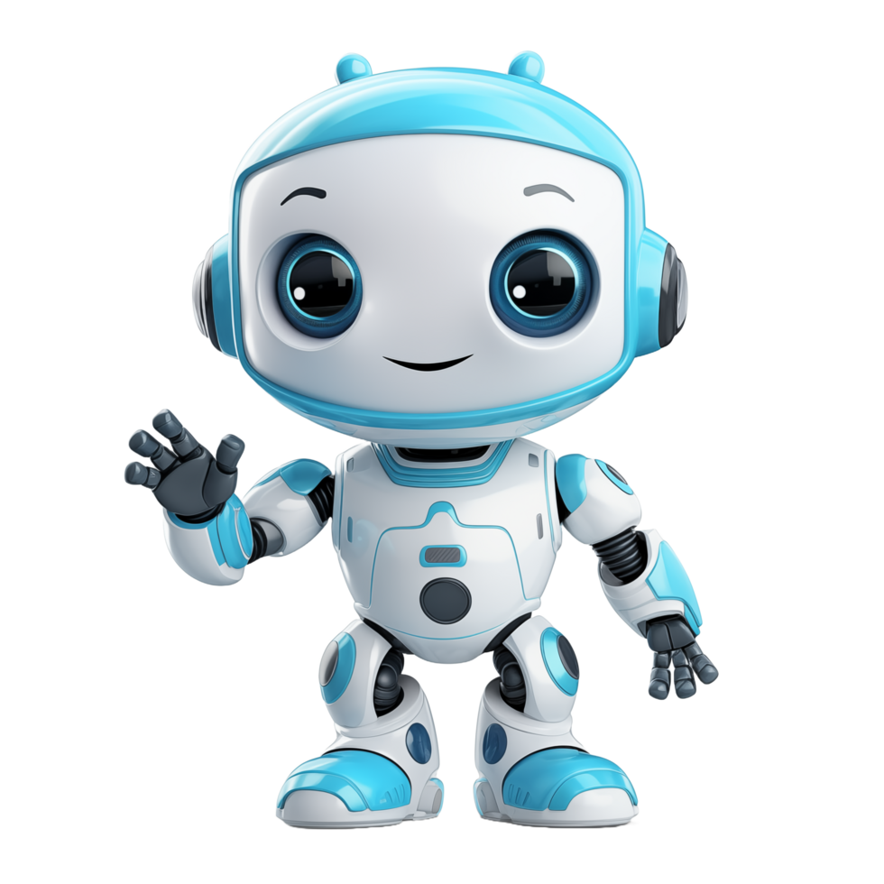 ai généré mignonne robot des gamins avec isolé transparent Contexte png