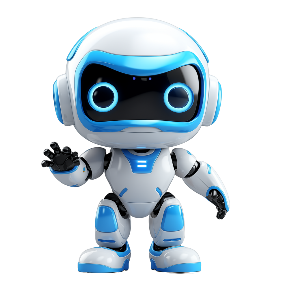 AI generated Cute robot kids with isolated transparant background png