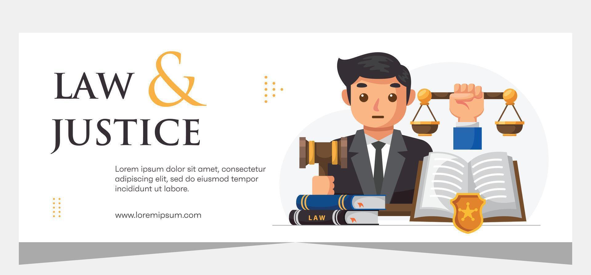 Law template banner design. Premium banner template vector