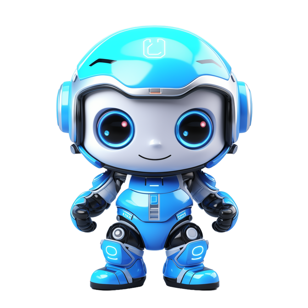 ai généré mignonne robot police avec isolé transparent Contexte png