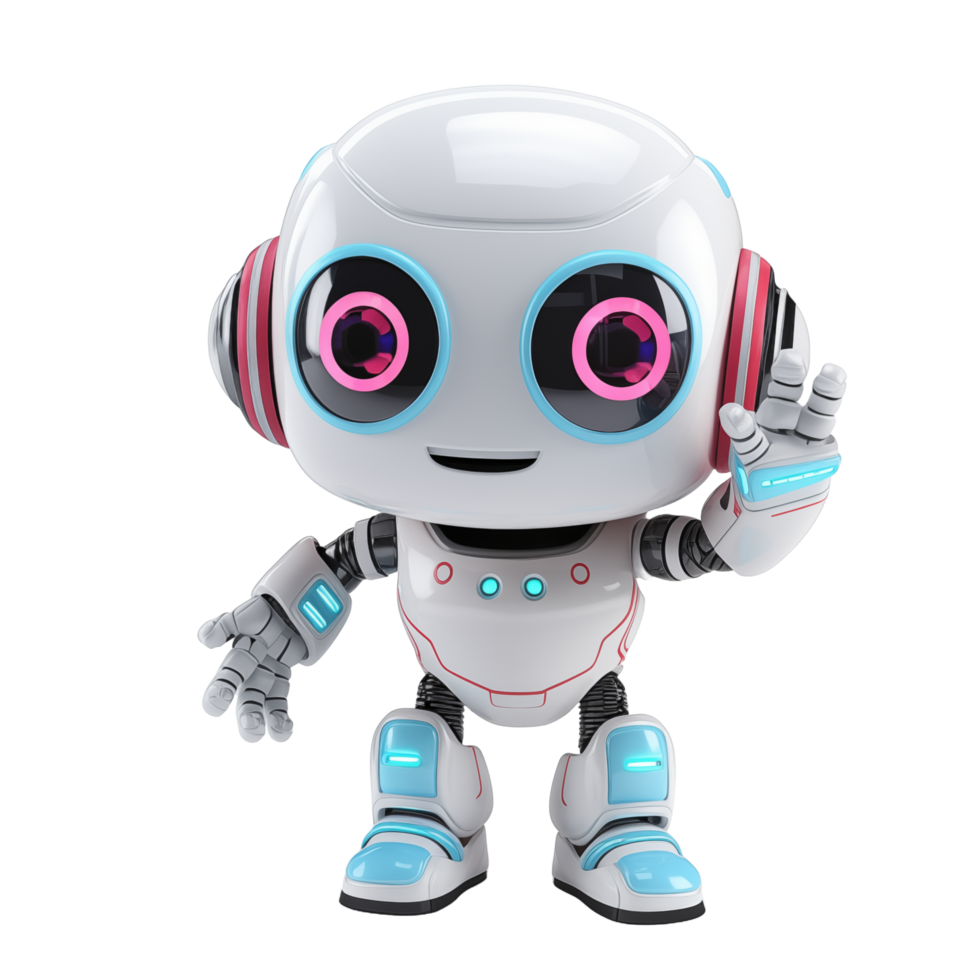 AI generated Cute robot kids with isolated transparant background png
