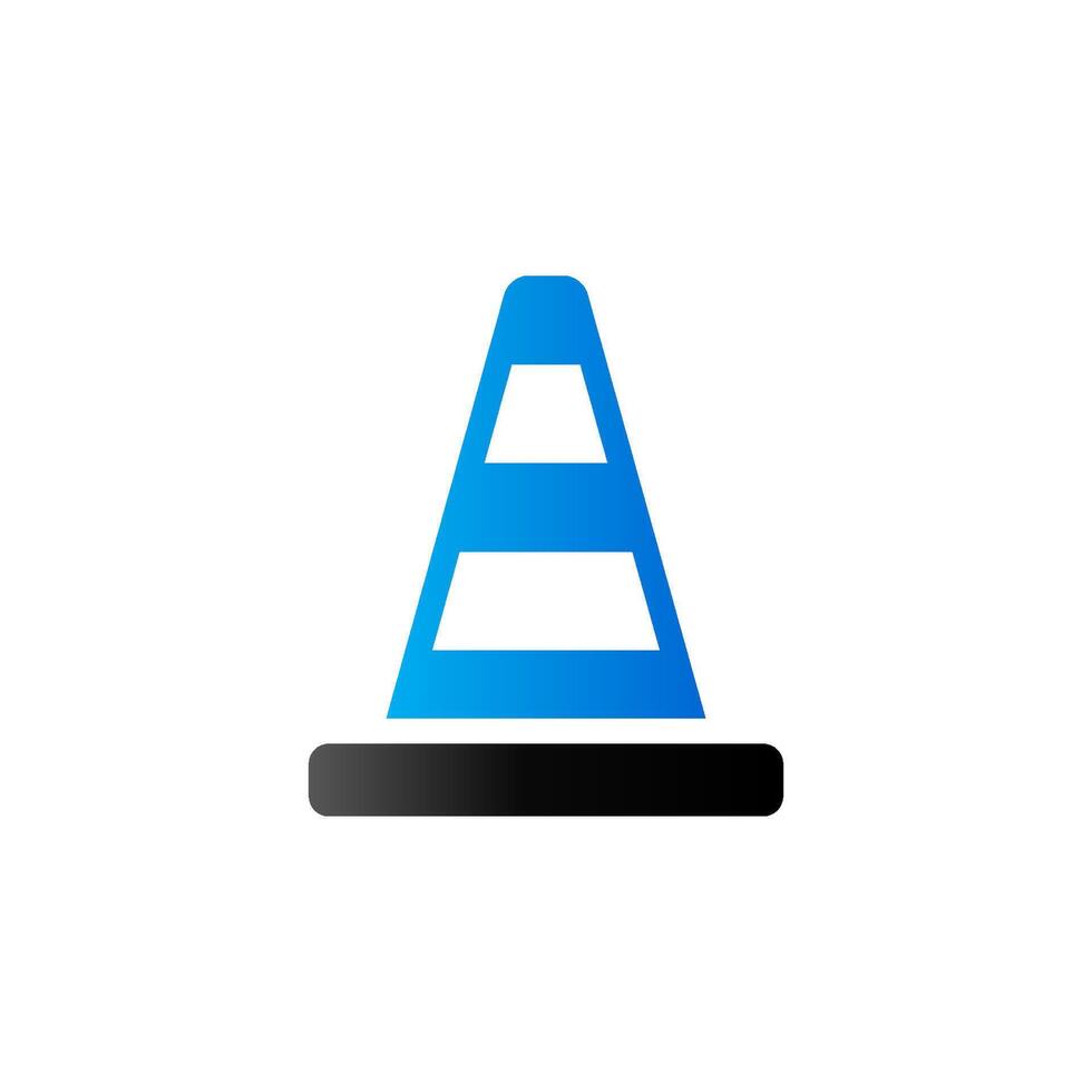 Traffic cone icon in duo tone color. Road construction warning vector