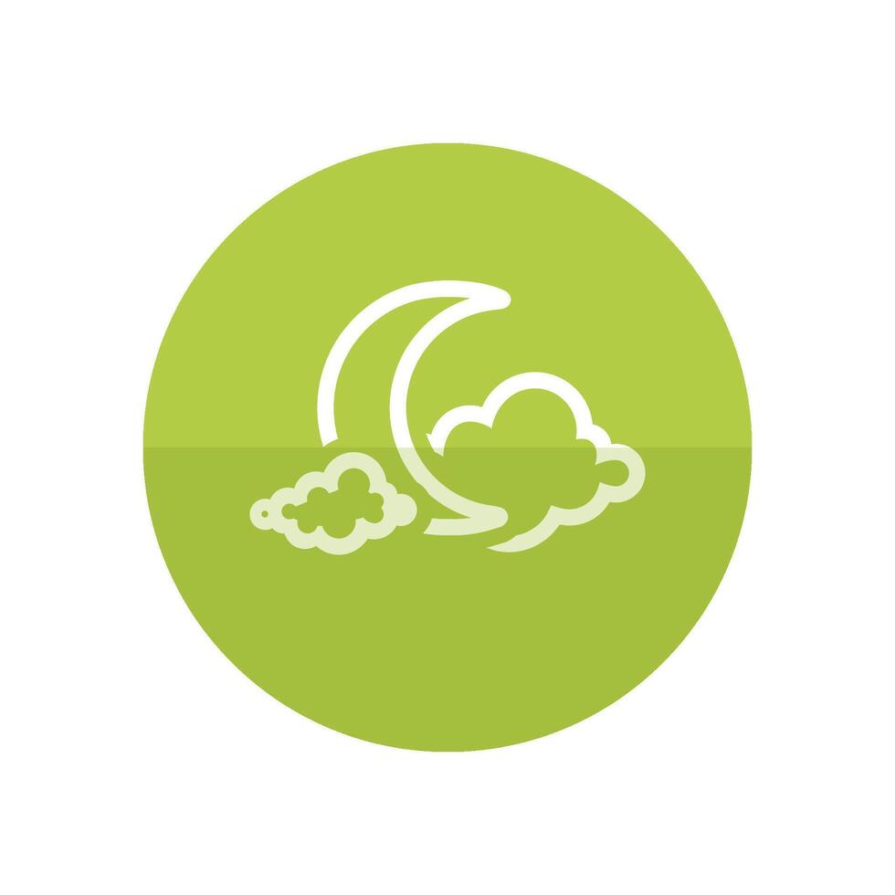 Weather overcast cloudy icon in flat color circle style. Nature forecast night cloudy cold vector