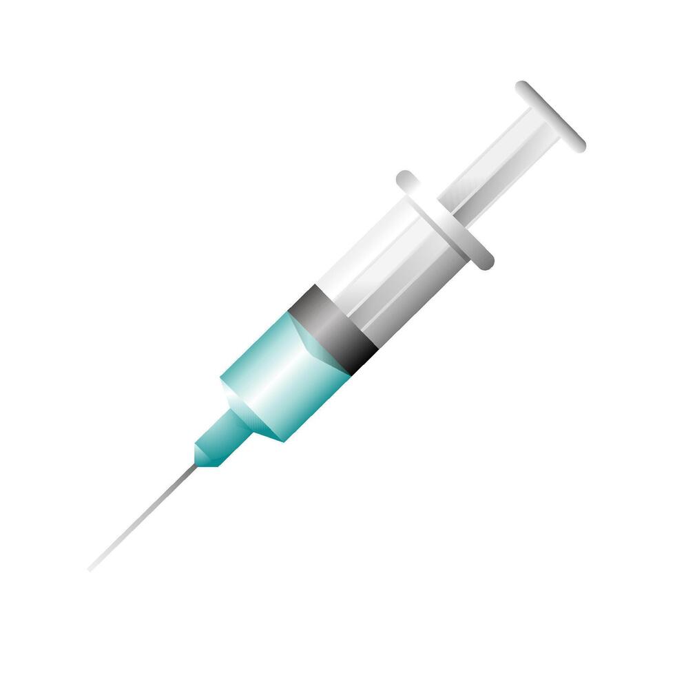 Syringe icon in color. Needle medical doctor vector