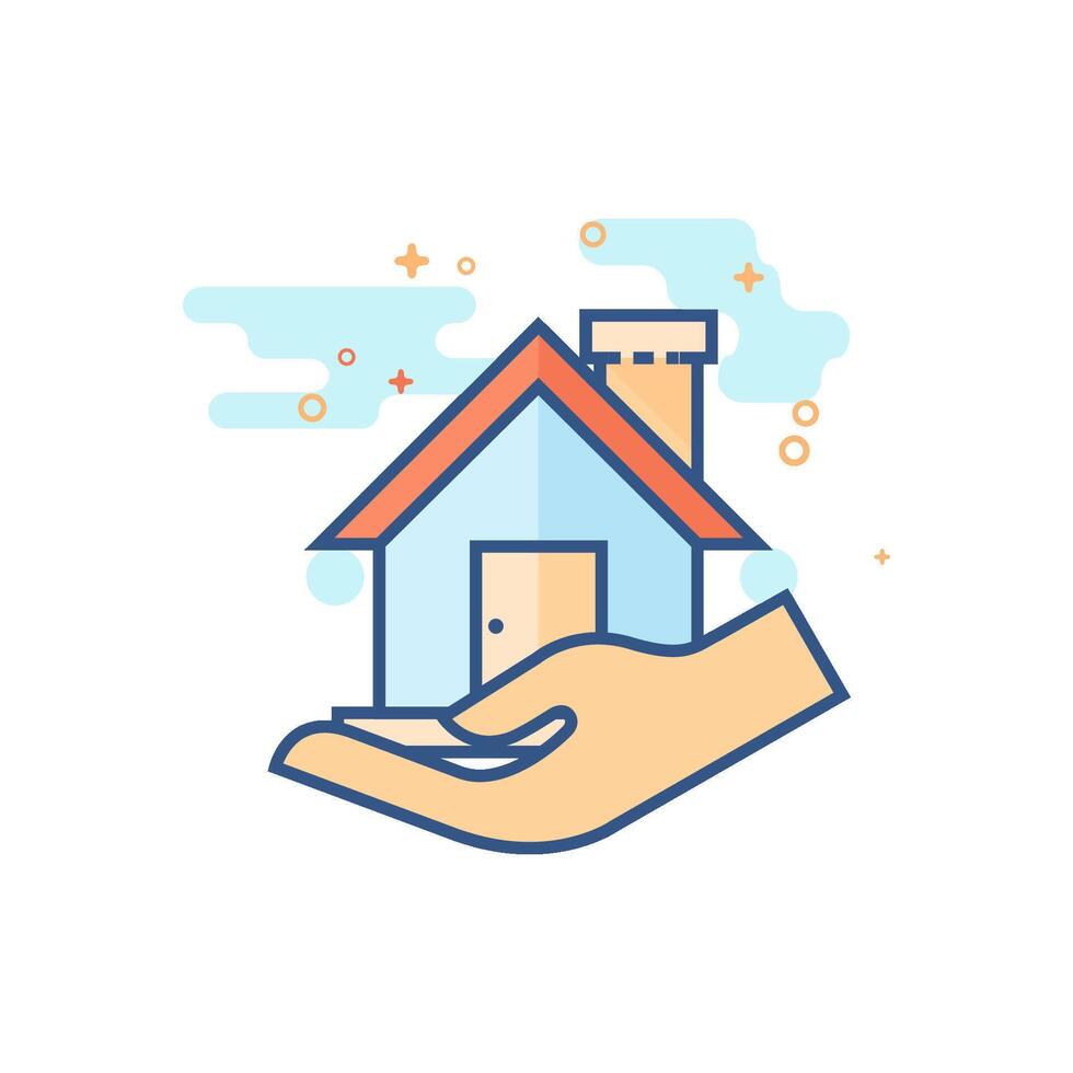 Property care icon flat color style vector illustration