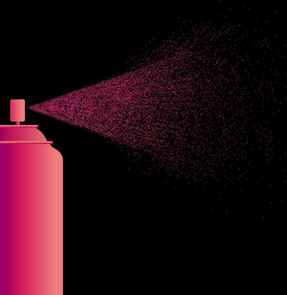 Spray paint dust particles on black background. vector