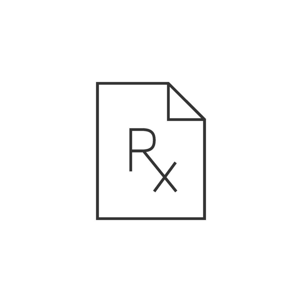 Medical prescription icon in thin outline style vector