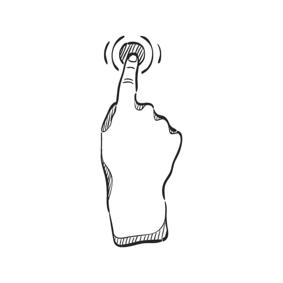 Hand drawn sketch icon touchpad gesture vector