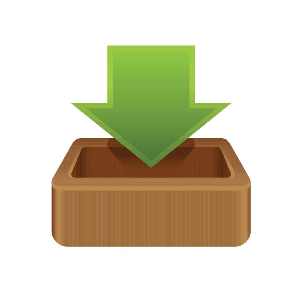 Download icon in color. Internet data retrieve vector