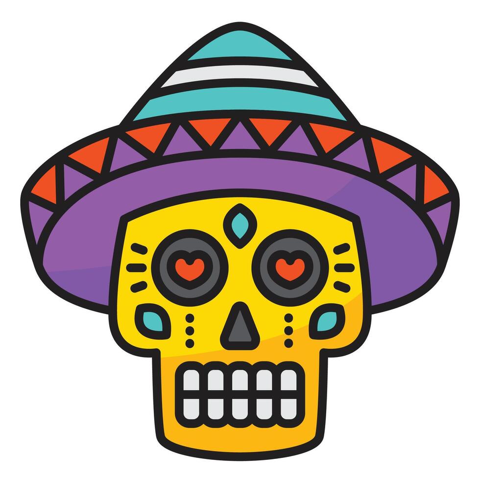 Skull icon with concept day of death. Vector design