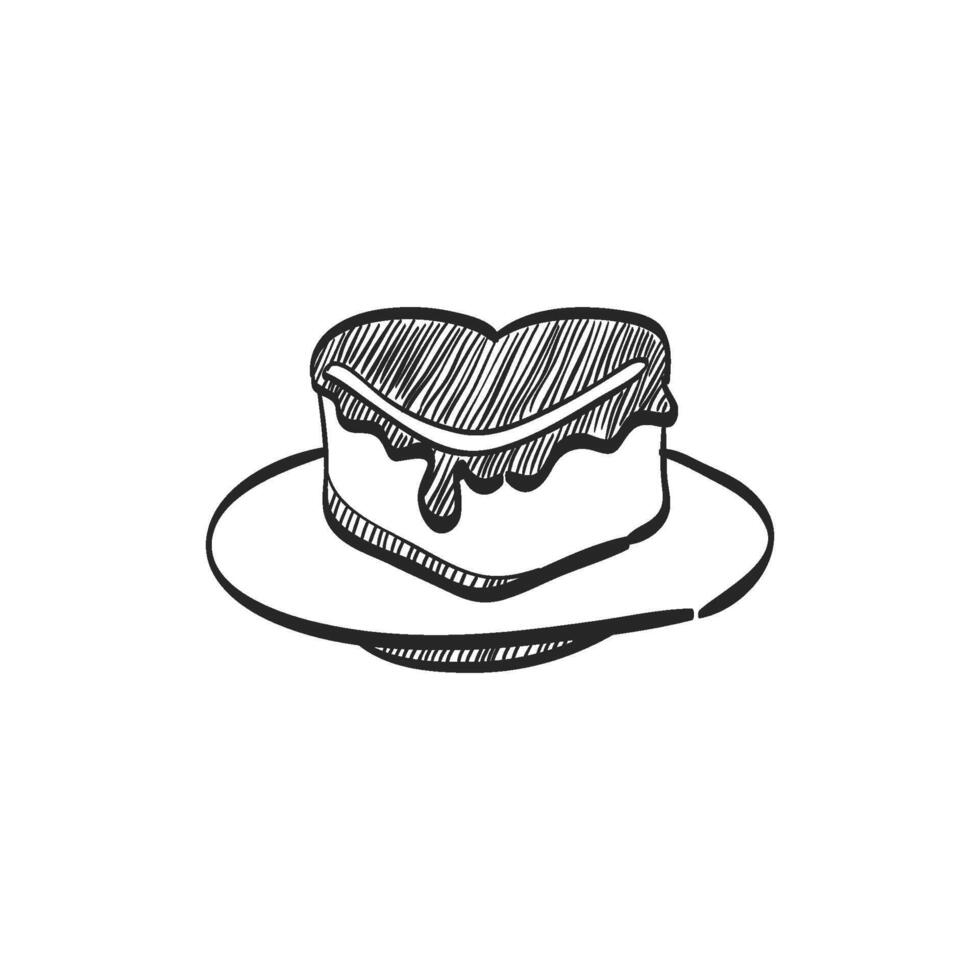 Hand drawn sketch icon wedding cake vector