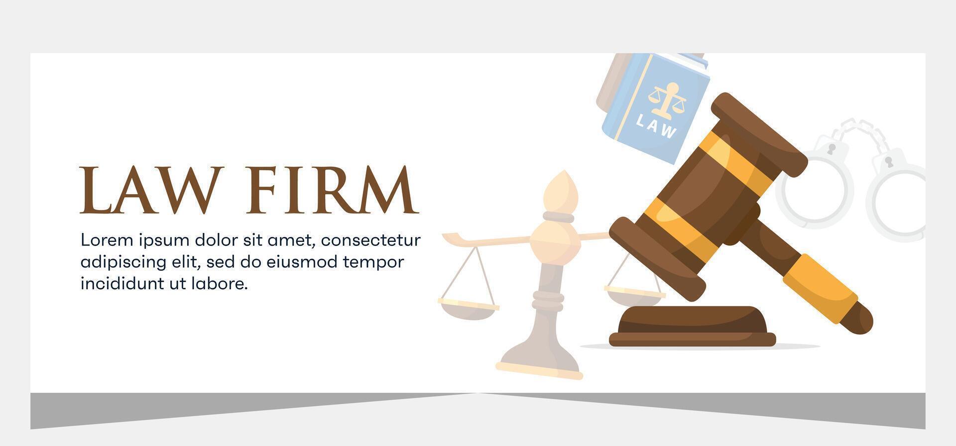 Flat design law firm banner template. Premium banner template vector