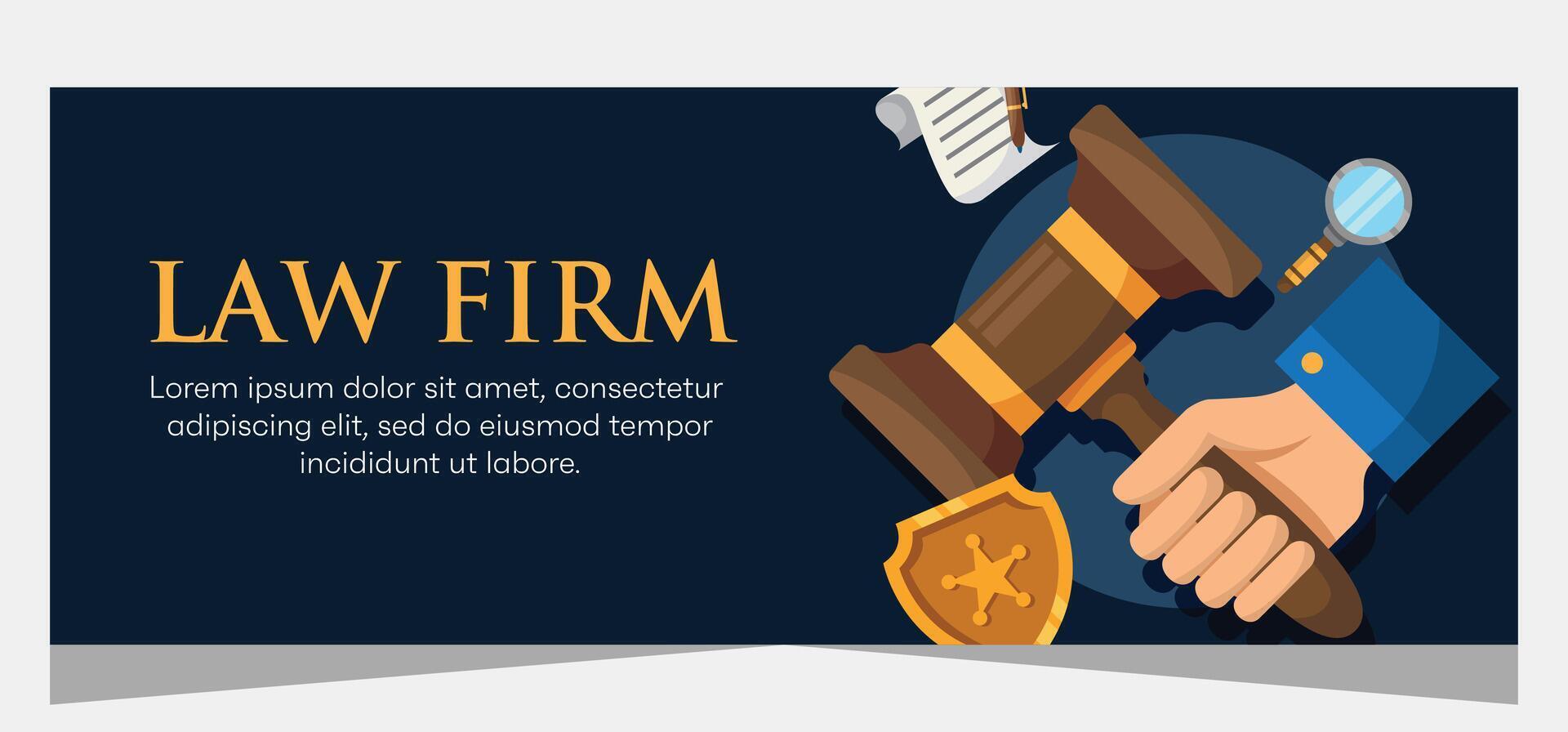 Horizontal law firm banner template design. Premium banner template vector