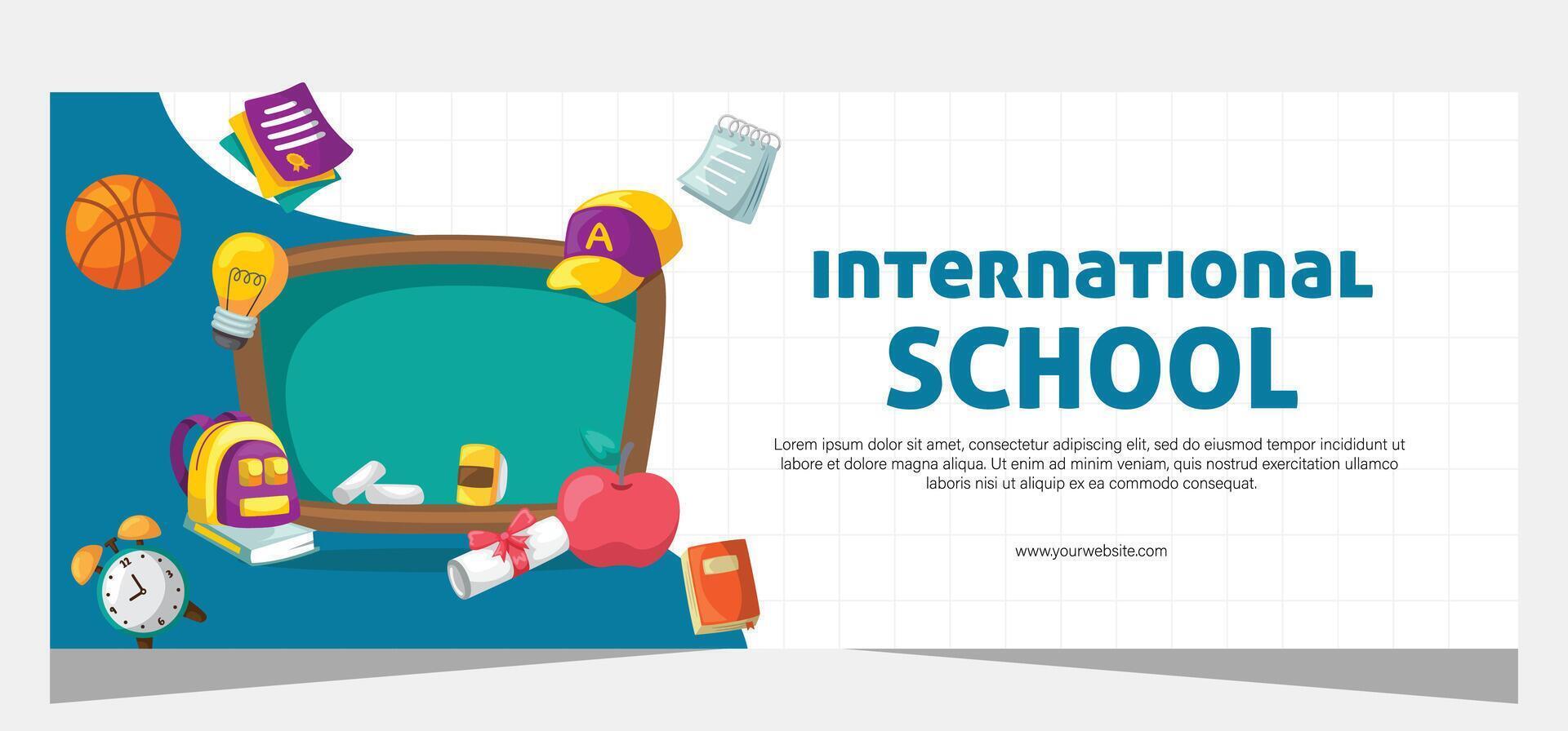 Horizontal banner for back to school. Template banner design vector