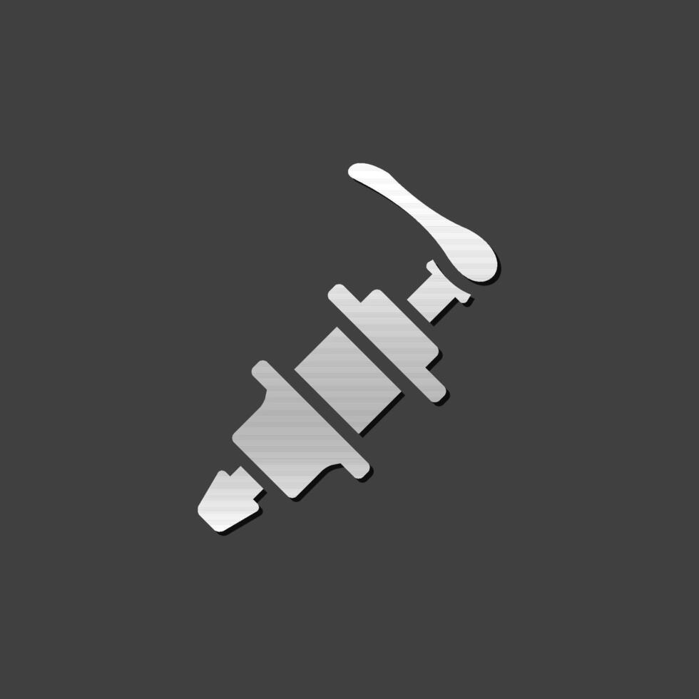 Bicycle hub icon in metallic grey color style. Transportation sport parts vector