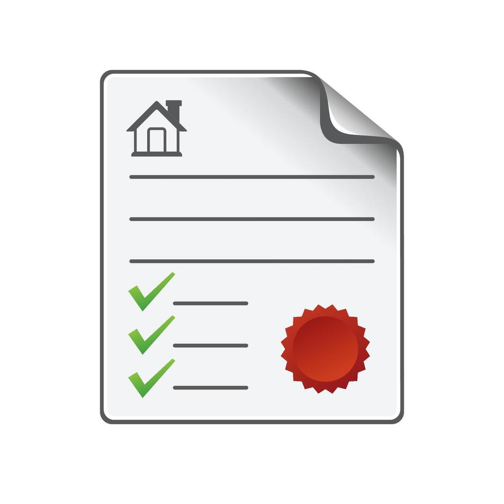 Contract document icon in color. Agreement arrangement loan vector