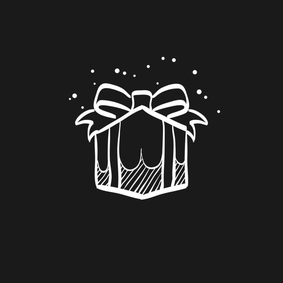 Gift box doodle sketch illustration vector