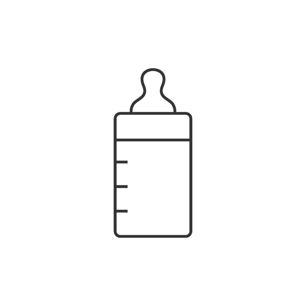 Milk bottle icon in thin outline style vector