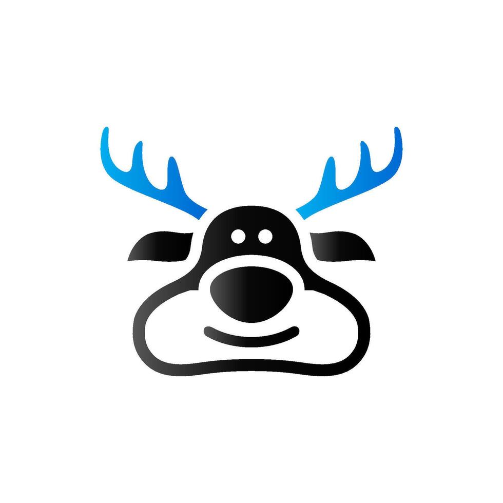 Rudolph the moose icon in duo tone color. animal Santa ride vector