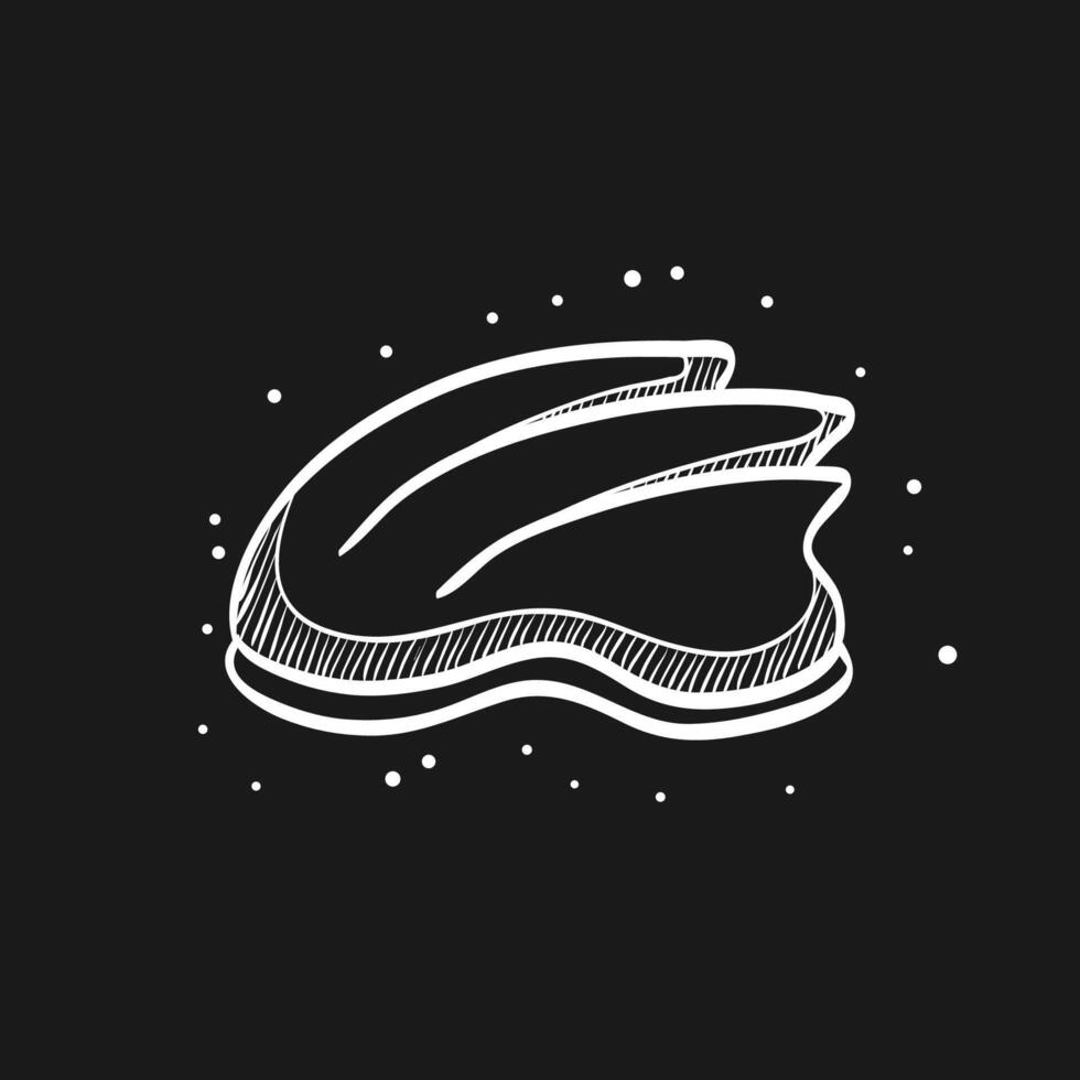 Bicycle helmet doodle sketch illustration vector