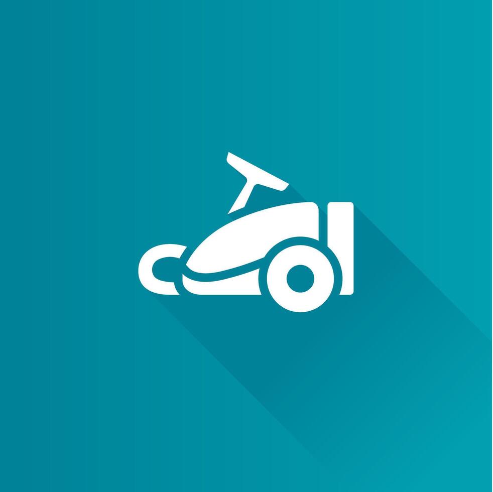 Vacuum cleaner flat color icon long shadow vector illustration