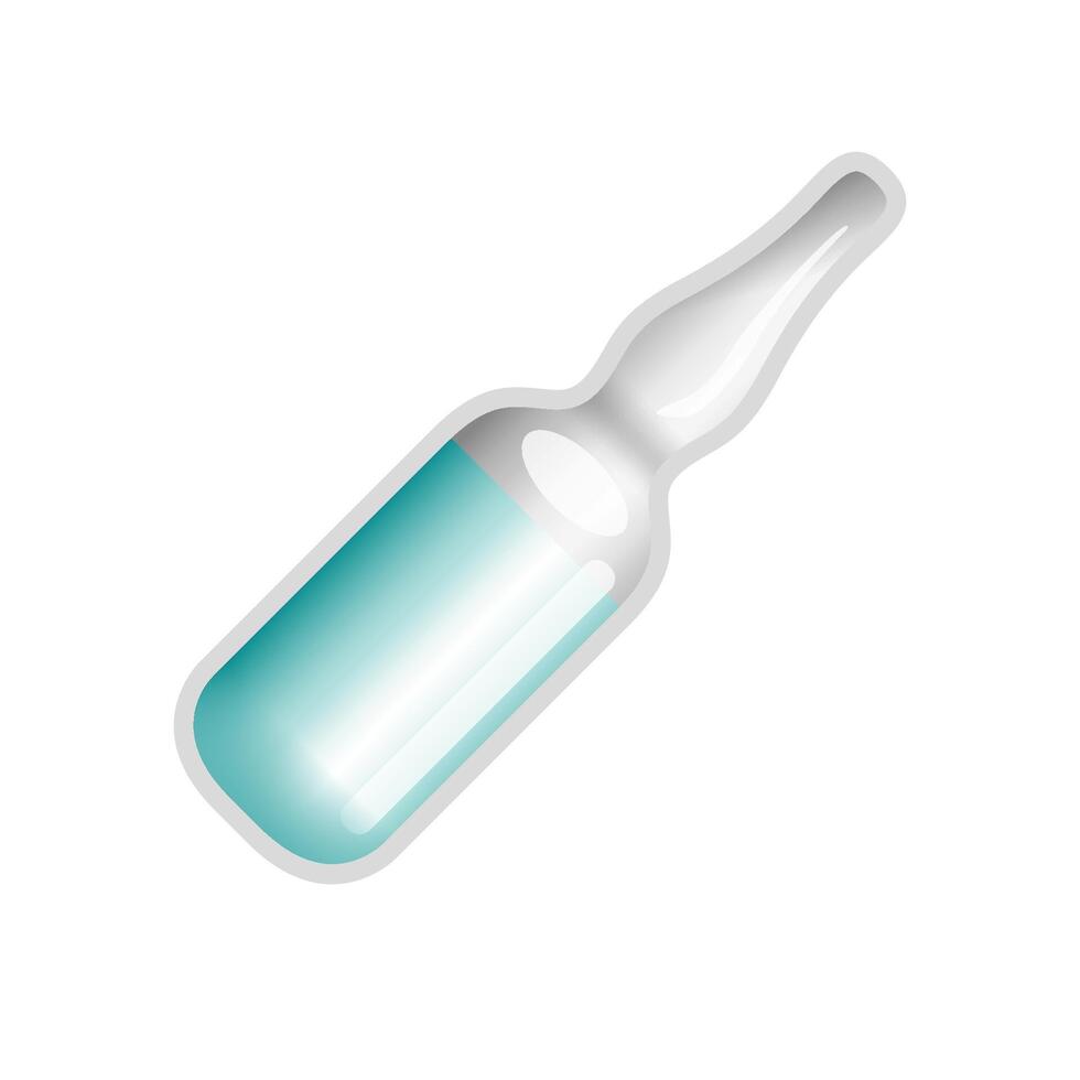 Ampule icon in color. Vaccine serum medicine vector