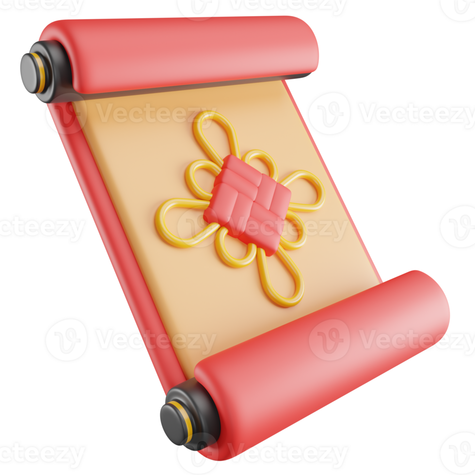 3D Illustration of Chinese Scrolls png
