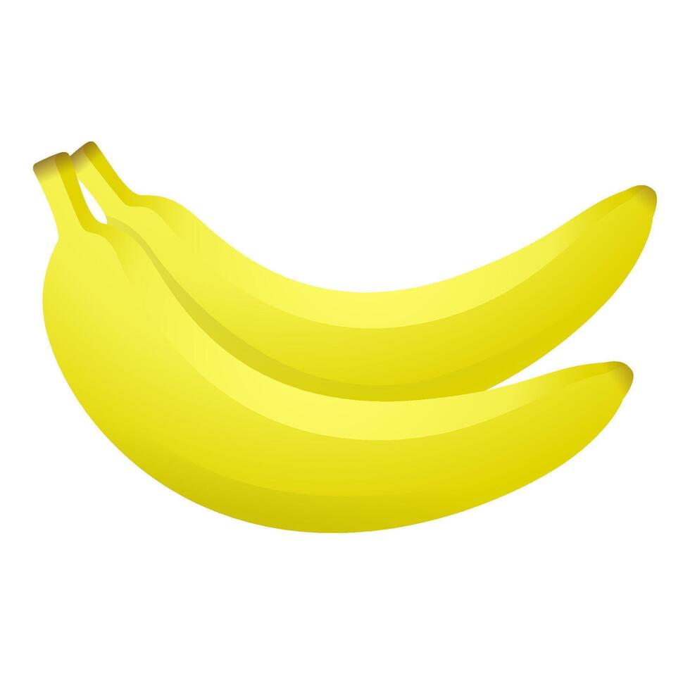 Banana icon in color. Food fruit yellow vitamin vector