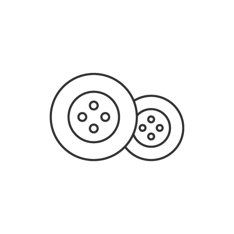Button icon in thin outline style vector