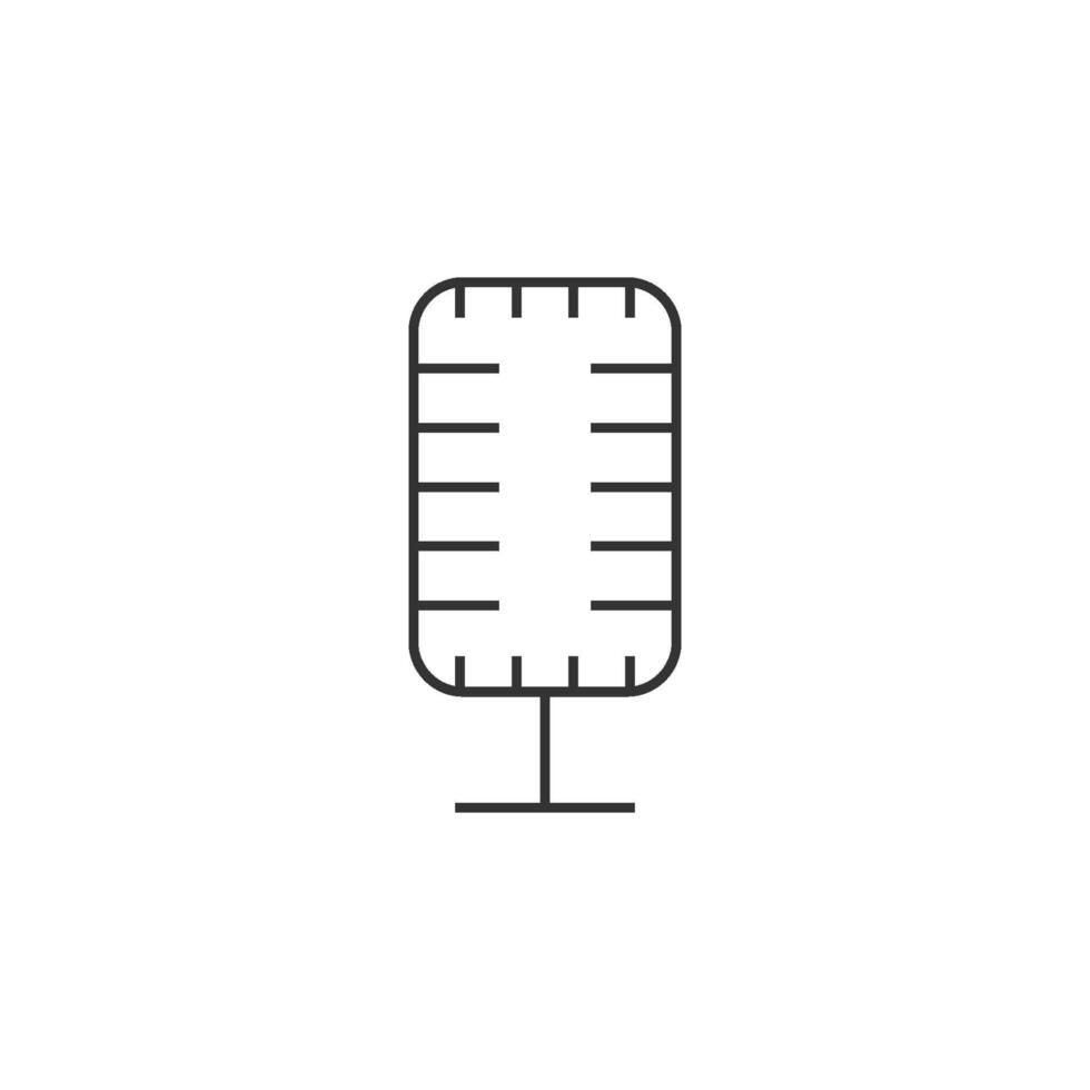 Microphone icon in thin outline style vector