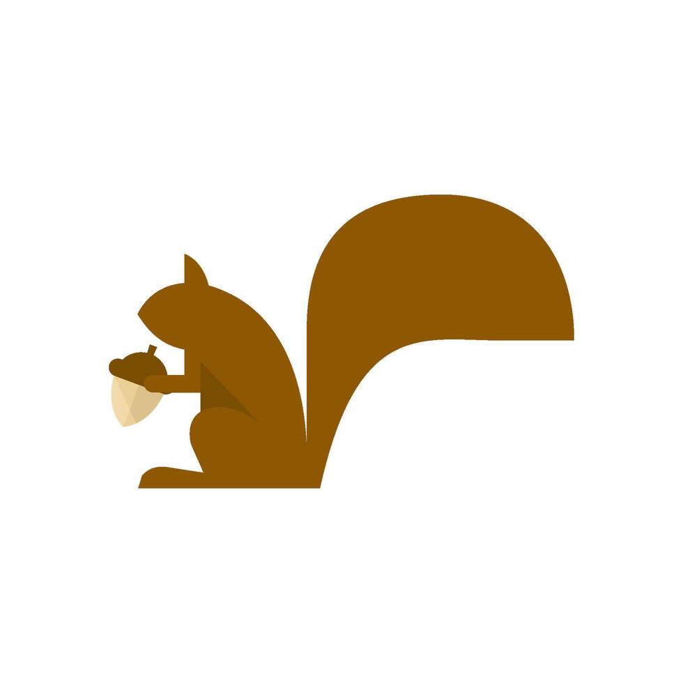 Squirrel icon in flat color style. Mammal animal vector