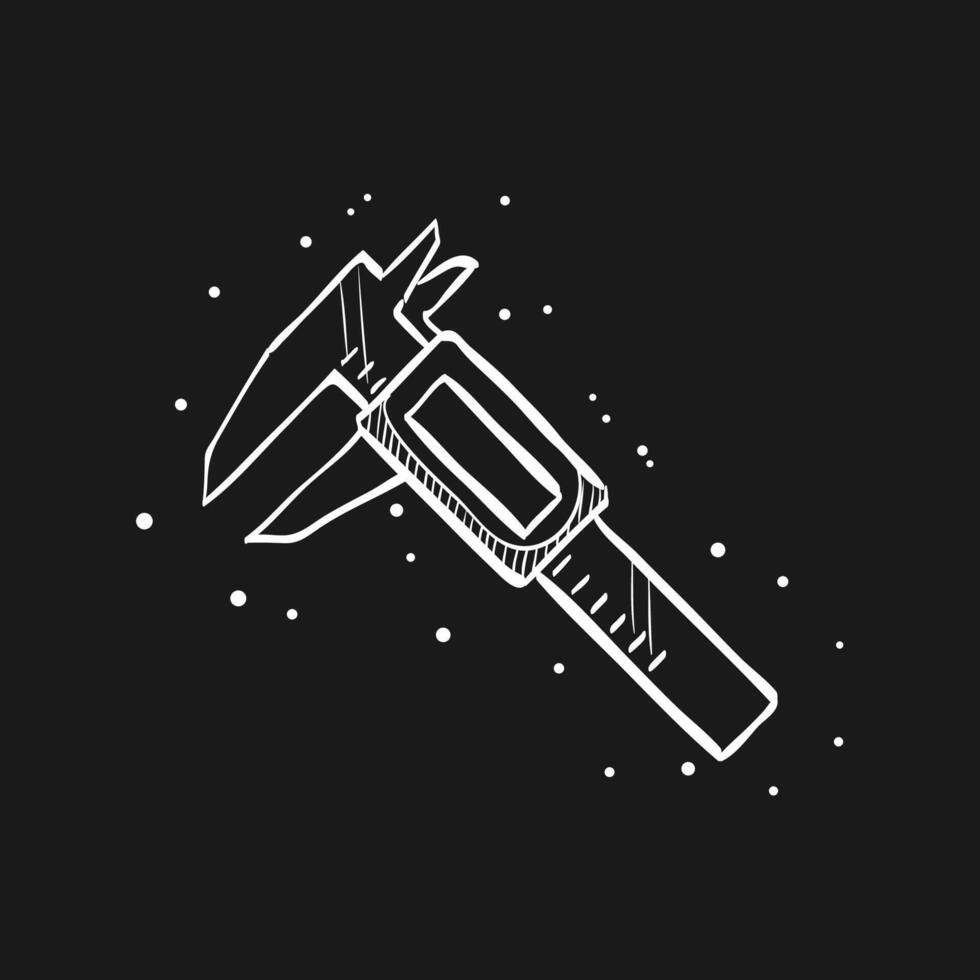Digital caliper doodle sketch illustration vector