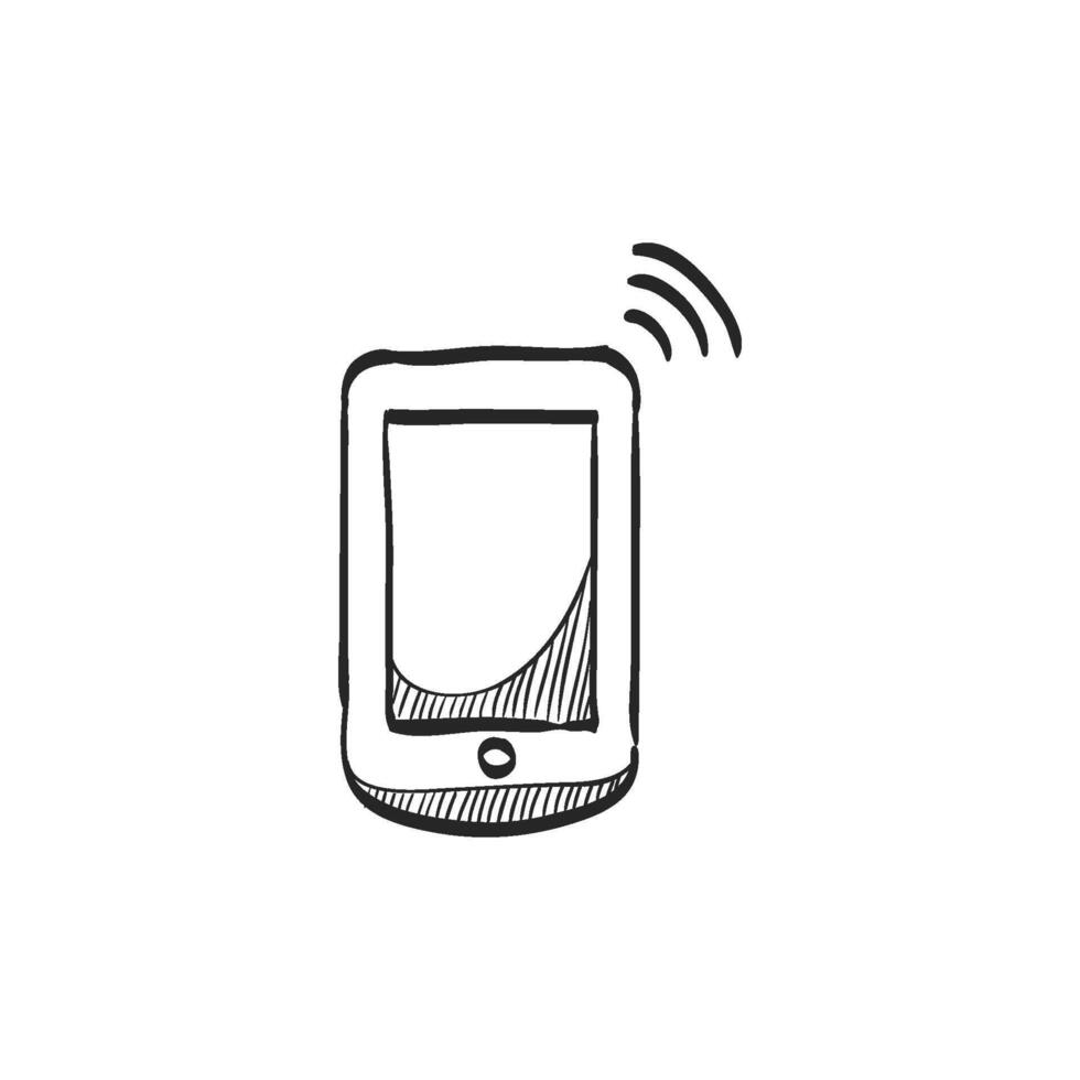 Hand drawn sketch icon smartphone vector