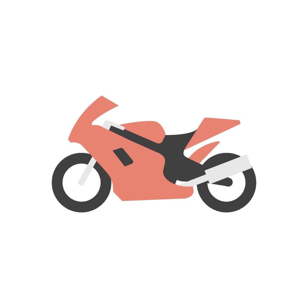 motocicleta icono en plano color estilo. deporte, velocidad, carrera vector