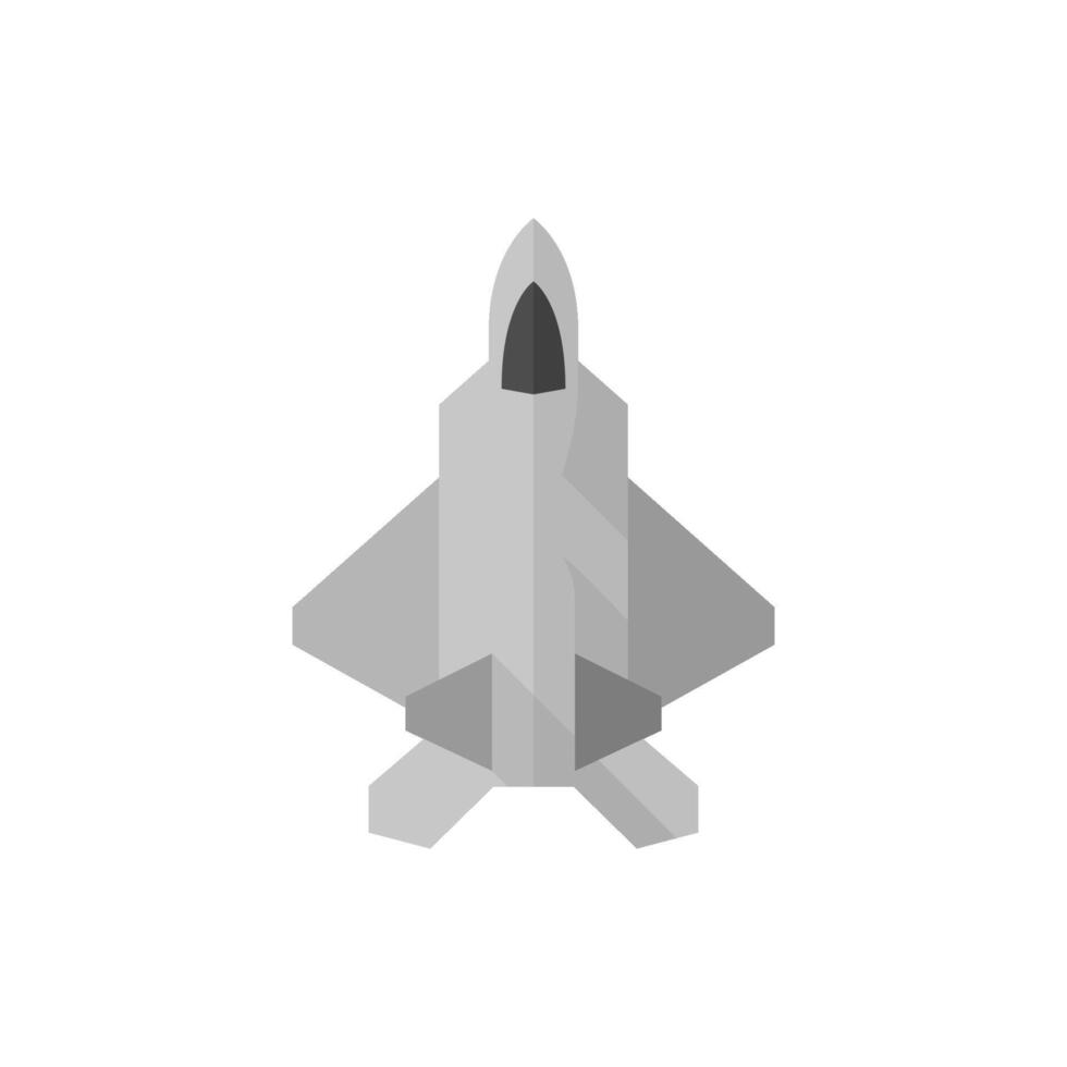 Fighter jet icon in flat color style. Aircraft military attack avionics vector