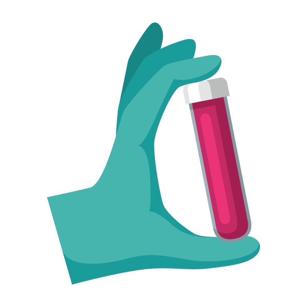 Blood test with hand icon design illustration. Vector design