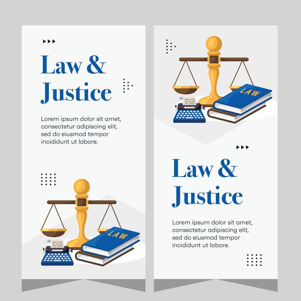 Law and justice template banner vertical. Premium banner template vector